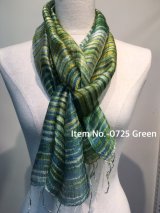 画像: １００％Silk ハンドプリントスカーフ　ケール